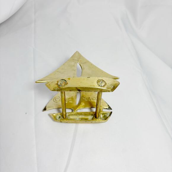 Midcentury Nautical Brass Sailboat Catamaran Yacht – Signed Penco Decor - Picture 3 of 4